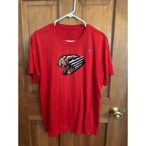 Fresno Grizzlies Nike Dri Fit Red Tee Shirt Size XL - 100% polyester